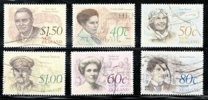 Scarce : 1990 New Zealand Sc# 987-992 Achievers Heritage : Used Cv$6.35