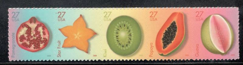 4253-7 Tropical Fruit Strip Of 5 Mint/nh FREE SHIPPING