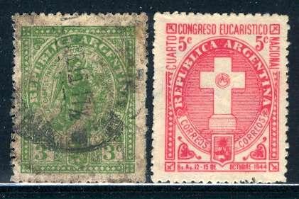 Argentina; 1944: Sc. # 519/520: O/Used Cpl. Set