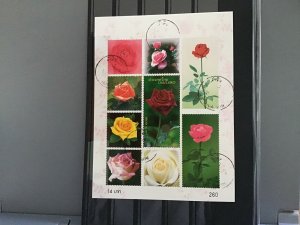 Thailand Roses Plants Flowers stamps  sheet R23350 