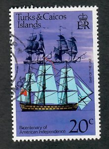 Turks and Caicos #312 used single