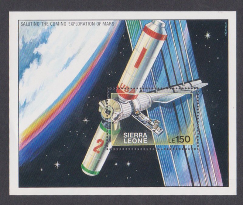SIERRA LEONE - 1990 EXPLORATION OF MARS / SPACE - SOUVENIR SHEET MINT NH