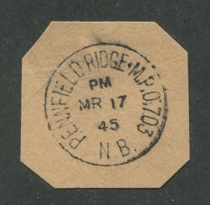 CANADIAN MILITARY POST OFFICE CANCEL PENNFIELD RIDGE N.B. - M.P.O. 703