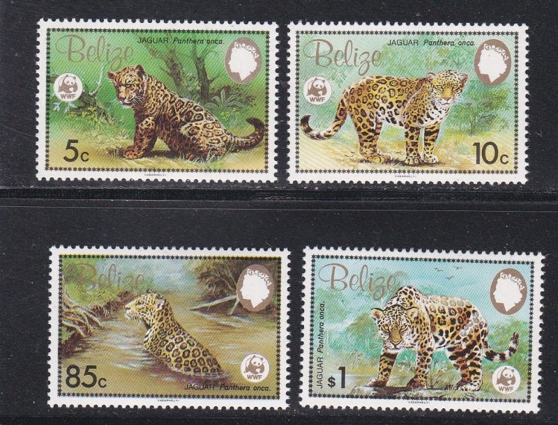 Belize # 689-692 & 693, WWF - Jaguar's, Mint NH, 1/2 Cat