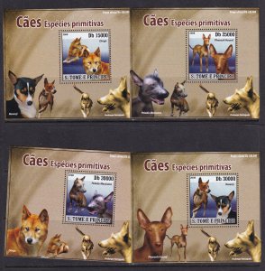 Sao Tome and Principe 2008 Dogs 4 S/Sheets Deluxe Edition MNH