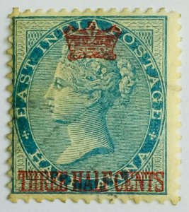 Malaya Straits Settlements 1867 opt India QV  3½ cents on ½anna Used SG#1 CV£200