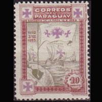 PARAGUAY 1933 - Scott# 330 Columbus Caravels 10c LH