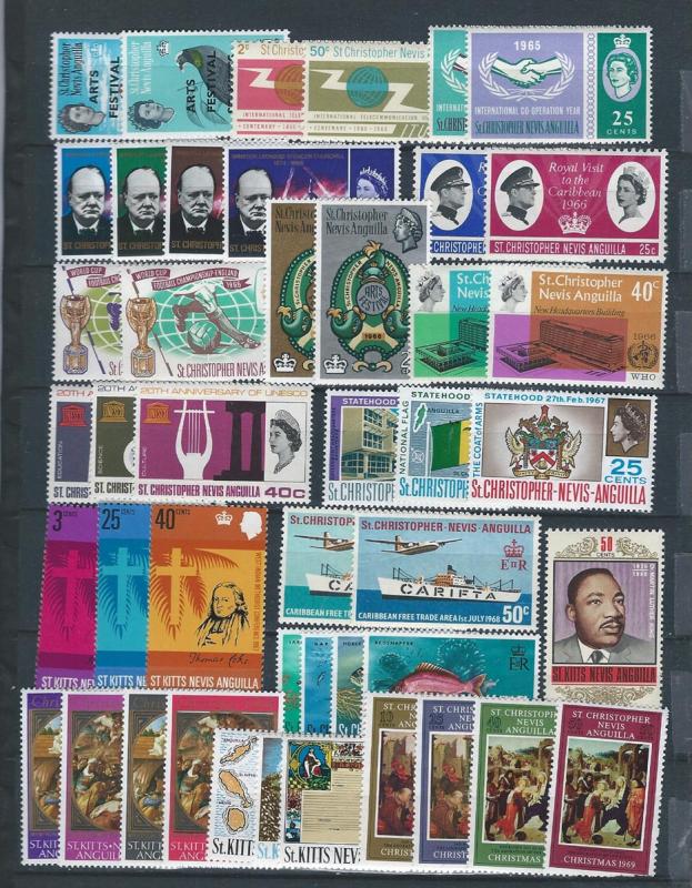 St Kitts - Nevis. Complete mint  sets [nh] CV $12.00