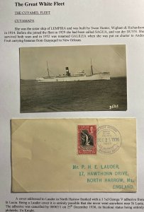1936 St Lucia SS Cuyamapa Paqueboat United Fruit UFC Cover To Harrow England