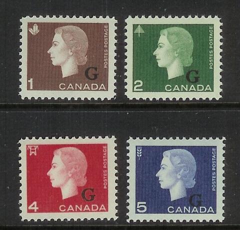 QEII 1c-5c Cameo G Officials #O46-O49 VFNH