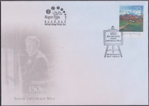 HUNGARY SC # 4431 FDC HONOURING BELA IVANY-GRUNWALD, ARTIST