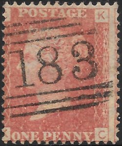 Great Britain 33 Used - Plate 168 CK - Victoria