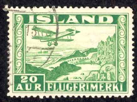 Iceland Sc# C16 Used 1934 20a Air Mail