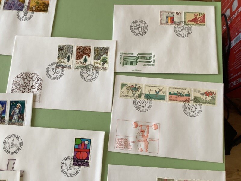 Liechtenstein 1985-88 postal stamps covers 13items Ref A1420