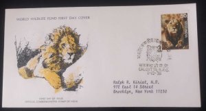 EL)1976 INDIA, WORLD WILDLIFE FUND, WWF, WILD FAUNA, LION- PANTHERA LEO, CIRCULA