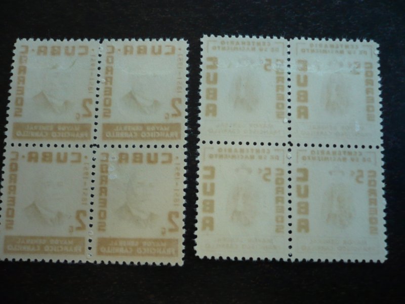 Stamps - Cuba - Scott#537-538 - Mint Hinged Set of 2 Stamps in Block of 4