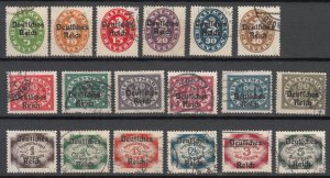 Bavaria - 1920 overprinted official stamp complete set Sc# O52/O69 (7134)