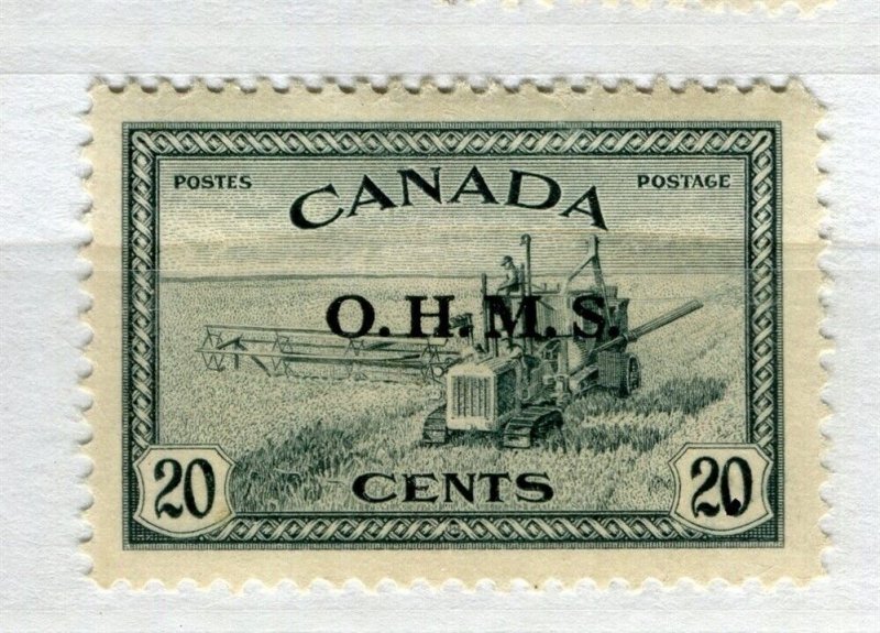 CANADA; 1949-50 early GVI Official ' OHMS ' Optd. fine used 20c. value