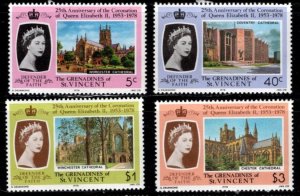 St. Vincent Grenadines - #153 - 156 25th Anniv of QEII Coronation set/4 - MNH