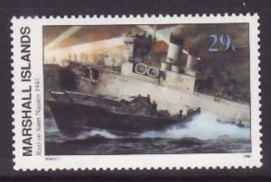 Marshall Islands-Sc#304- id6-unused NH 29c Saint-Nazaire raid-Ships-WWII-1991-92