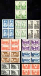 US Stamps # 756-65 MNH XF Blocks Of 4