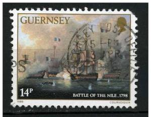 Guernsey 1986  Scott 326 used - Battle of the Nile 