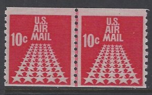 United States, Scott #C73; 10c Fifty-Star Runway Airmail, Joint Line Pair, MNH