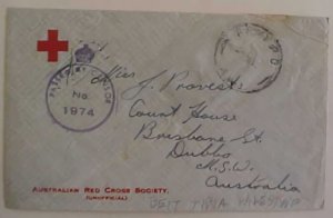 AUSTRALIA RED CROSS CENSORED APO AW 1 BEIT JIRIA PALISTINE (1940)