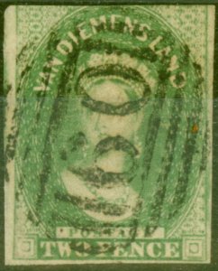 Tasmania 1857 2d Dull Emerald Green SG20 Good Used