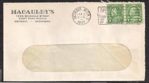 Macaulleys Detroit MI 1937 cover