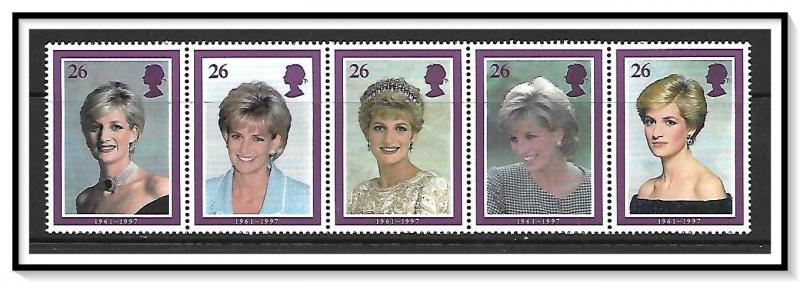 Great Britain #1791-1795 Princess Diana Strip of 5 MNH