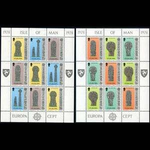 ISLE OF MAN 1978 - Scott# 133B-6B Sheets-Europa NH