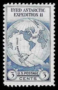 PCBstamps   US # 753 3c Byrd Antarctic, MNH, (27)