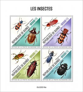 GUINEA - 2022 - Insects - Perf 4v Sheet - Mint Never Hinged