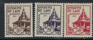 Laos J1-3 MH 1952-53 issues (ak3075)