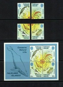 Falkland Islands: 1984  Nature Conservation, MNH set + M/Sheet