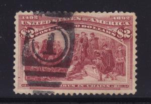 242 XF scarce used neat cancel with nice color cv $ 575  ! see pic !