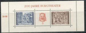 AUSTRIA Sc#1030, 1042 1976 Two Souvenir Sheets Complete OG Mint NH