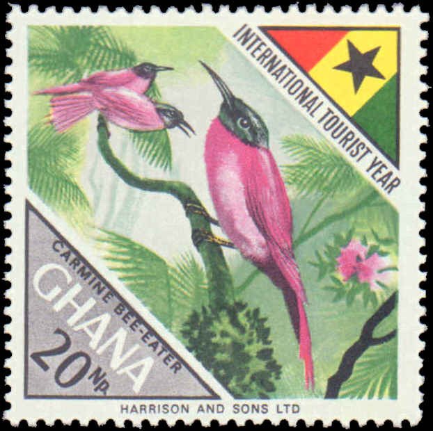 Ghana #315-318, Complete Set(4), 1967, Birds, Animals, Butterflies, Flowers, ...