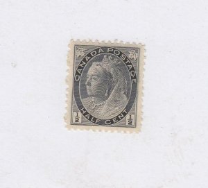 CANADA (MK6713) # 74  VF-MH 1/2cts 1898 QUEEN VICTORIA NUMERAL /BLACK CV $20