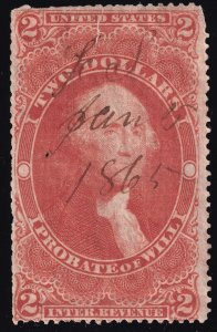 US Scott R83c  $2.00  Probate of Will Revenue Stamp Used Lot US253  bhmstamps