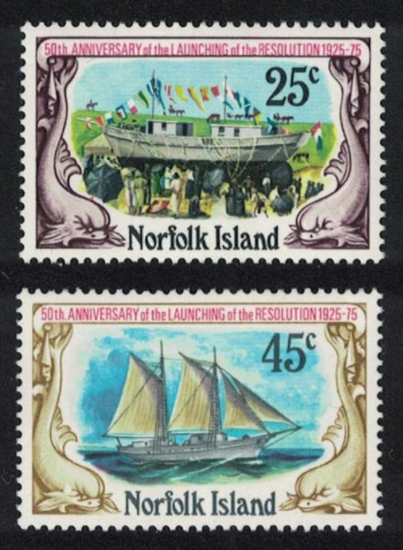 Norfolk Schooner Resolution 2v SG#170-171 SC#192-193