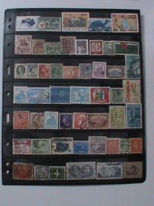 ​ WORLDWIDE-PROMOTE-4 PAGES FULL OF PICTORIALS, OVER 50 YEARS OLDDIE USED STAMPS