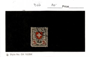 Switzerland, Postage Stamp, #203 Used, 1924 Shield Cross (AG)