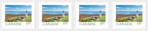 qt. Point Prim LIGHTHOUSE = FAR and WIDE = $1.15 Coil Strip of 4 MNH Canada 2024