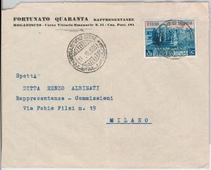 54076 - ITALY COLONIES: SOMALIA - Saxon AIRMAIL 33 on ENVELOPE 1955-