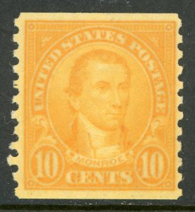 USA 1924 Fourth Bureau 10¢ Monroe Perf 10 Vertical Coil Scott 603 Mint G242