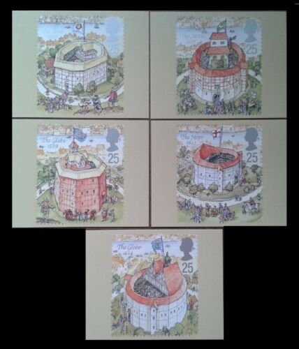 STAMP STATION PERTH G.B. PHQ Cards No.172 - Set of 5 - Shakespeare Mint 1995