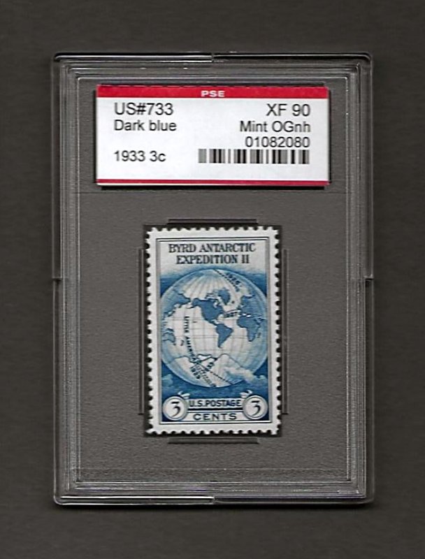 US#733 1933 3c Byrd Antarctic Expedition * PSE XF 90 Mint OGnh - 01082080