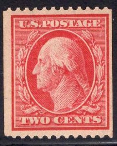 US Stamp #386 Two Cent Washington Coil Mint Hinged SCV $120